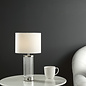 Erico - Rechargeable Table Lamp - Nickel & White Linen Shade