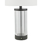 Erico - Rechargeable Table Lamp - Black & White Linen Shade