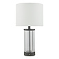 Erico - Rechargeable Table Lamp - Black & White Linen Shade