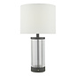 Erico - Rechargeable Table Lamp - Black & White Linen Shade