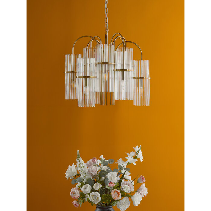 Nolly - 9 Light Brass & Glass Statement Chandelier Pendant