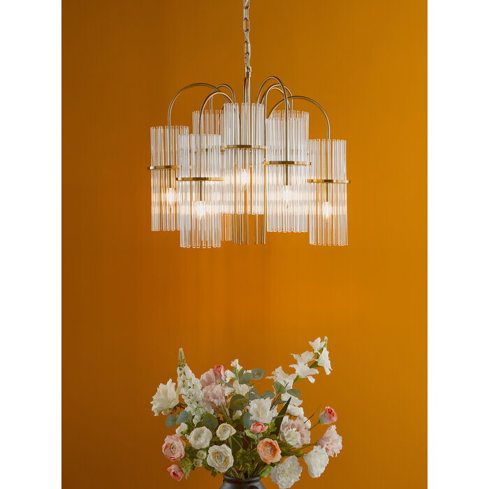 Nolly - 9 Light Brass & Glass Statement Chandelier Pendant