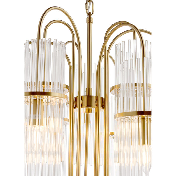 Nolly - 9 Light Brass & Glass Statement Chandelier Pendant