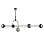 Scalby -  Mid Century Bar Pendant with Smoked Glass - Matt Black