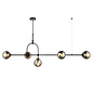 Scalby -  Mid Century Bar Pendant with Smoked Glass - Matt Black