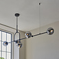 Scalby -  Mid Century Bar Pendant with Smoked Glass - Matt Black