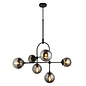 Scalby - Mid Century Feature Pendant with Smoked Glass - Matt Black