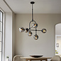 Scalby - Mid Century Feature Pendant with Smoked Glass - Matt Black