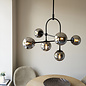 Scalby - Mid Century Feature Pendant with Smoked Glass - Matt Black