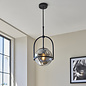 Scalby -  Mid Century Pendant with Smoked Glass - Matt Black