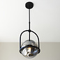 Scalby -  Mid Century Pendant with Smoked Glass - Matt Black