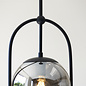 Scalby -  Mid Century Pendant with Smoked Glass - Matt Black