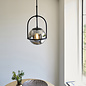 Scalby -  Mid Century Pendant with Smoked Glass - Matt Black