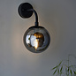 Scalby - Mid Century Modern Wall Light with Smoked Glass - Matt Black