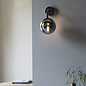 Scalby - Mid Century Modern Wall Light with Smoked Glass - Matt Black