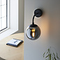 Scalby - Mid Century Modern Wall Light with Smoked Glass - Matt Black