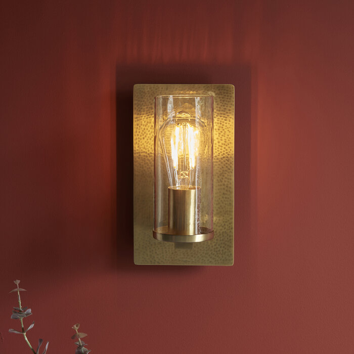 Malton - Luxury Hammered Brass Industrial Wall Light