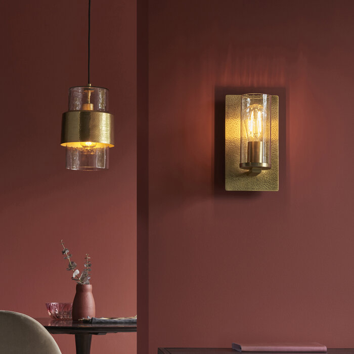 Malton - Luxury Hammered Brass Industrial Wall Light