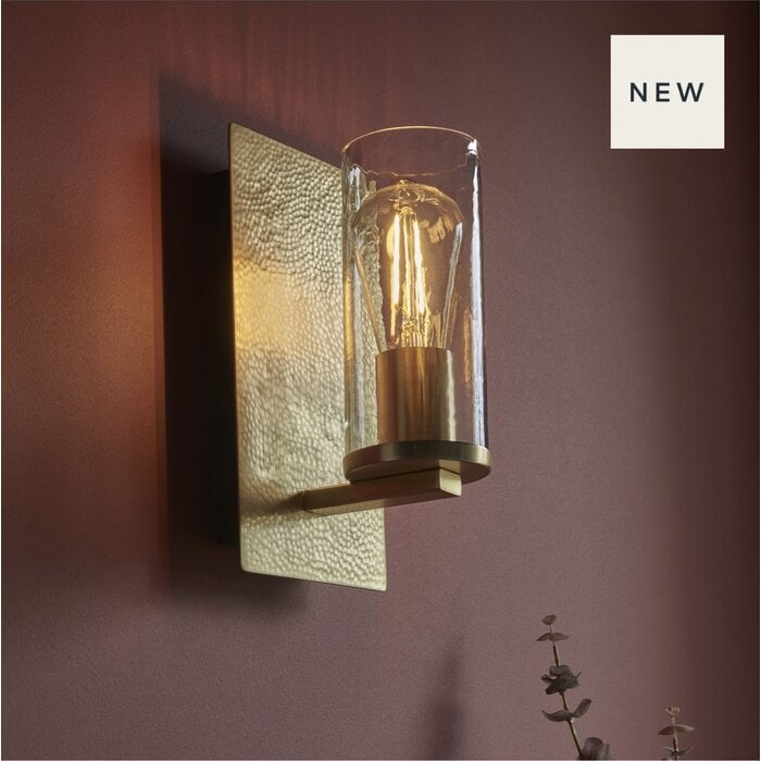 Malton - Luxury Hammered Brass Industrial Wall Light