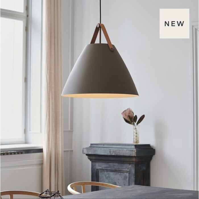 Rem - Large Scandi Pendant - Beige, Bronze & Leather - XL