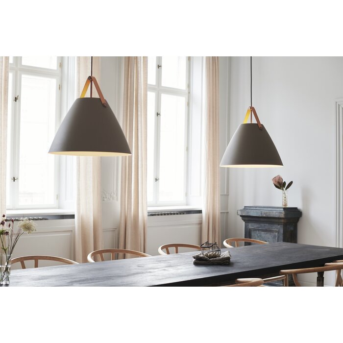 Rem - Large Scandi Pendant - Beige, Bronze & Leather - XL