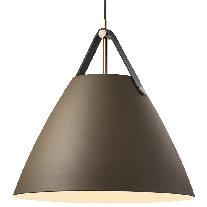 Rem - Large Scandi Pendant - Beige, Bronze & Leather - XL