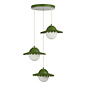 Pop - 3 Light Pendant in Juniper Green or Bespoke Finish & Opal Shade - David Hunt