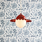 Pop - Ruffled Skirted Single Pendant in Strawberry Red & Opal Shade - David Hunt Lighting