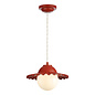 Pop - Ruffled Skirted Single Pendant in Coconut & Opal Shade - David Hunt Lighting