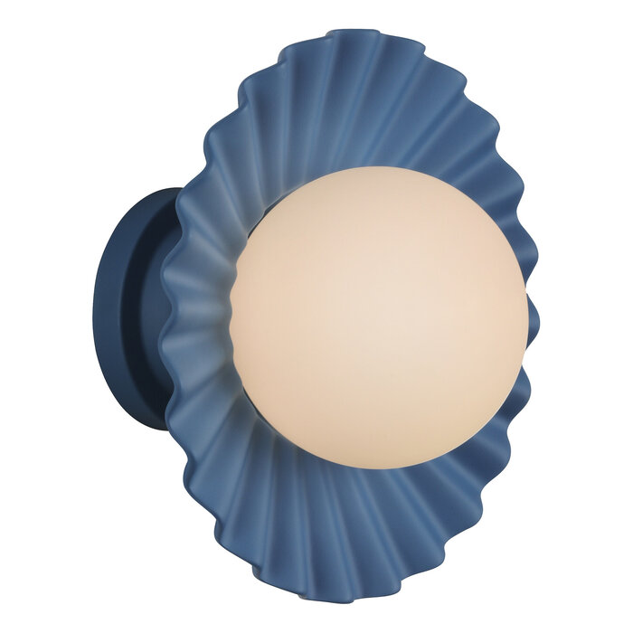 Pop - Amalfi Blue Wall Light - Bespoke Finish & Opal Shade - David Hunt