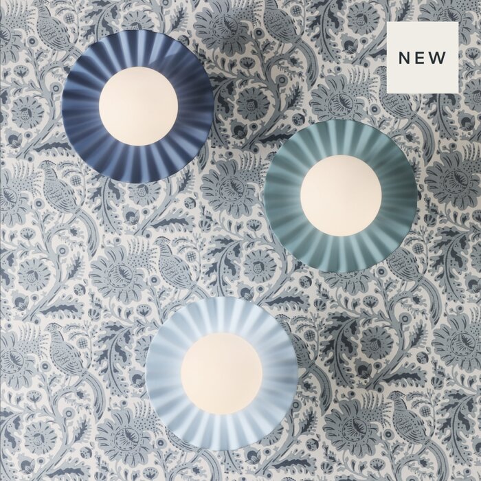 Pop - Amalfi Blue Wall Light - Bespoke Finish & Opal Shade - David Hunt