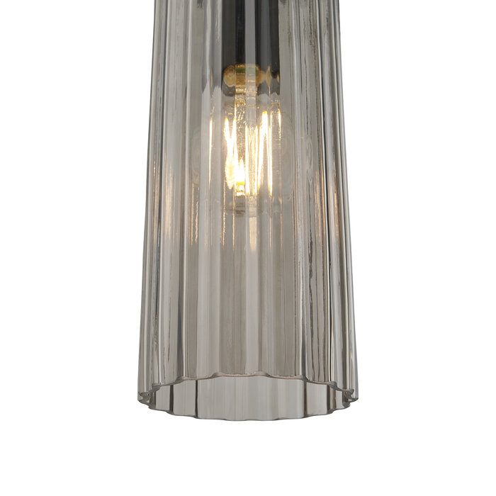 Mialla - Black and Smoked Glass 3 Light Bar Scandi Pendant