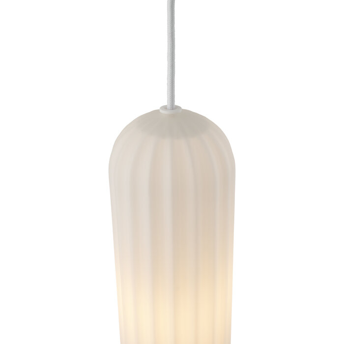 Mialla - White and Opaque Glass 3 Light Bar Scandi Pendant