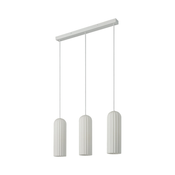 Mialla - White and Opaque Glass 3 Light Bar Scandi Pendant