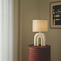 Zahe - Beige Ceramic Table Lamp with Linen Shade