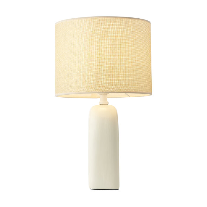 Zahe - Beige Ceramic Table Lamp with Linen Shade