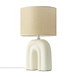 Zahe - Beige Ceramic Table Lamp with Linen Shade