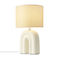 Zahe - Beige Ceramic Table Lamp with Linen Shade