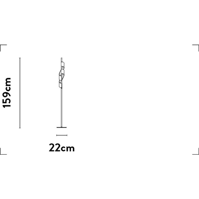 Sai - Gold Twisting Modern LED Floor Lamp with Ribbon Diffuser