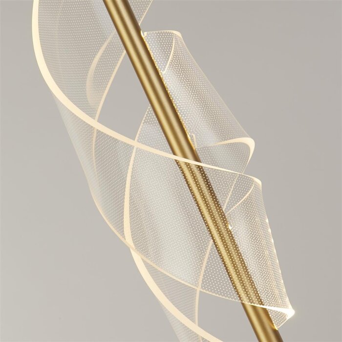 Sai - Gold Twisting Modern LED Floor Lamp with Ribbon Diffuser