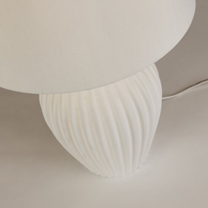 Mia - Pleated Ceramic Dual Light Source Table Lamp with Shade
