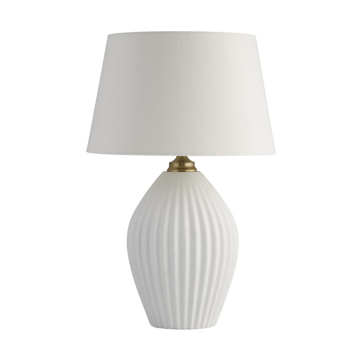 Mia - Pleated Ceramic Dual Light Source Table Lamp with Shade