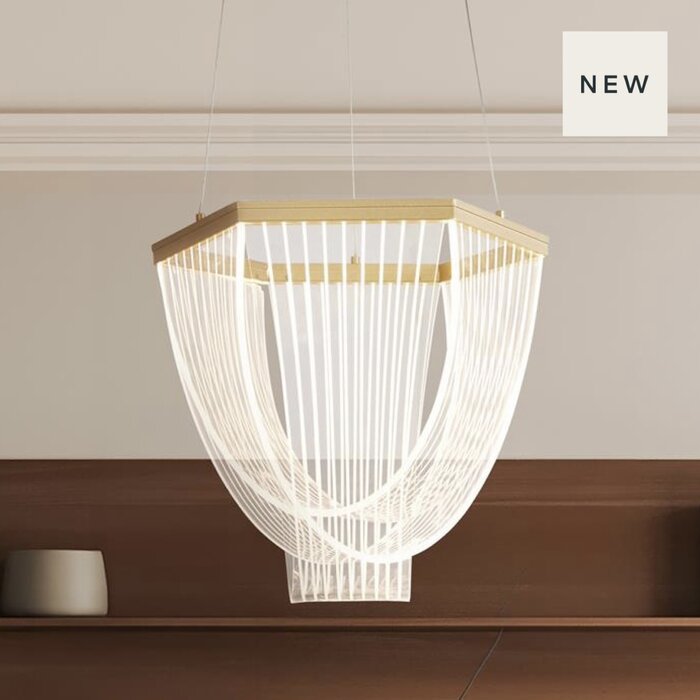 Ani - Contemporary Minimalist Sand Gold LED Feature Pendant