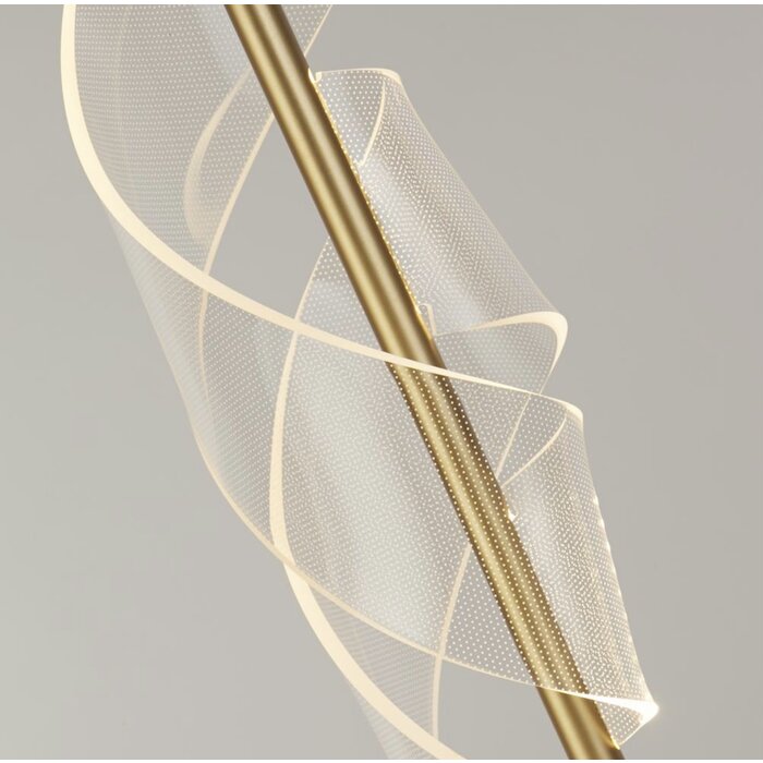 Sai - Gold Twisting Modern LED Floor Lamp with Ribbon Diffuser