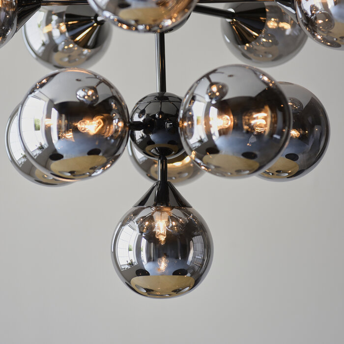 Carso - Modern Smoked Glass Globes Statement Pendant - Large
