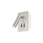 Kaye - Two Light Minimalist LED Reading Wall Light - Square -  Satin Nickel