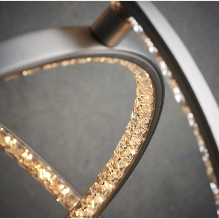 Etta - Modern LED Crystal Rings - Feature Pendant - Matt Nickel