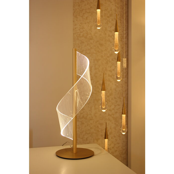 Sai- Contemporary Minimalist Sand Gold Spirl LED Table Lamp
