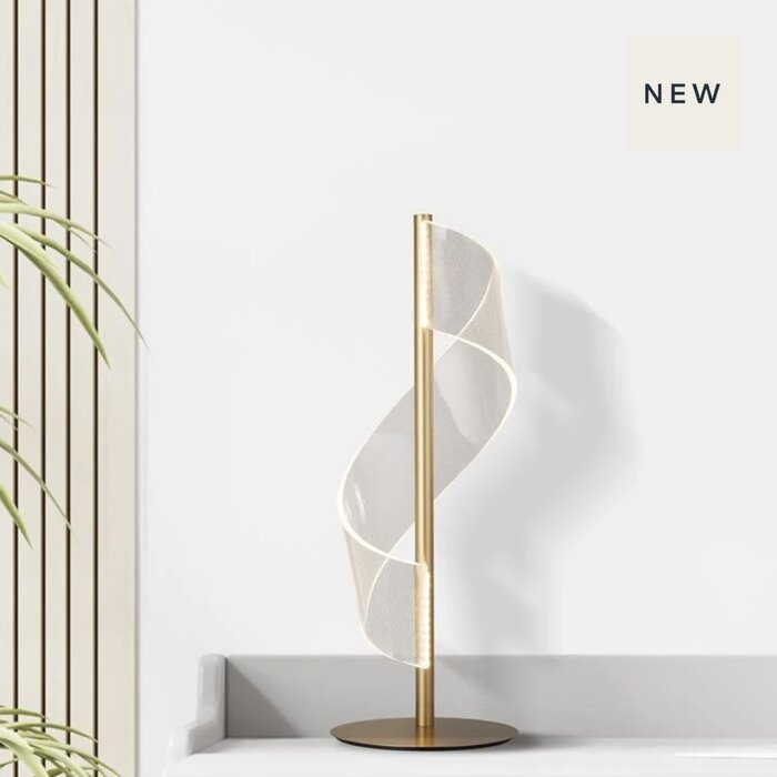 Sai- Contemporary Minimalist Sand Gold Spirl LED Table Lamp