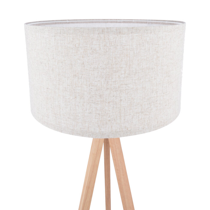 Mita - Tripod Floor Lamp with Shade - Light Wood